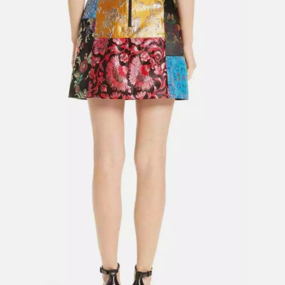 Alice + Olivia Riley Patchwork Aline Mini Skirt -… - image 2